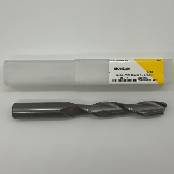 Kennametal Solid Carbide 2 Flute Endmill .7500 (3/4”) Cutting Dia X 4.0 Flute Length