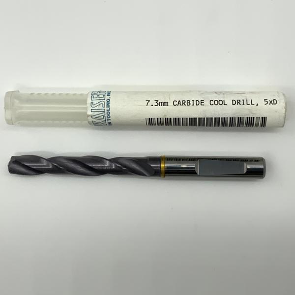 Sphinx Solid Carbide 2 Flute Drill .2874 (7.3mm) Cutting Dia X 1.75 Flute Length Coolant Thru