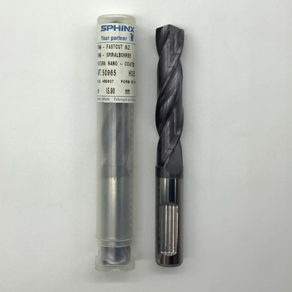 Sphinx Solid Carbide 2 Flute Drill .6260 (15.9mm) Cutting Dia X 2.63 Flute Length Coolant Thru