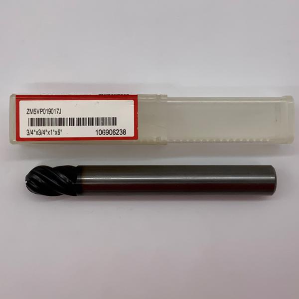 Hanita Solid Carbide 5 Flute Ball Endmill .7500 (3/4”) Cutting Dia X 1.00 Flute Length