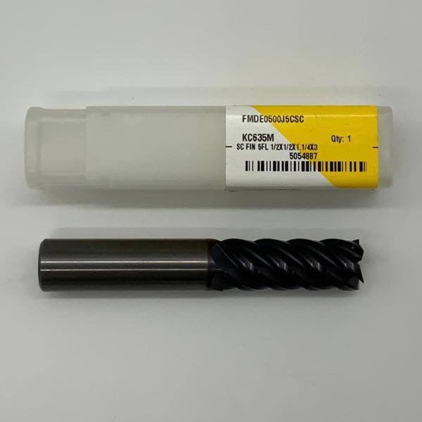 Kennametal Solid Carbide 5 Flute Endmill .5000 (1/2”) Cutting Dia X 1.25 Flute Length