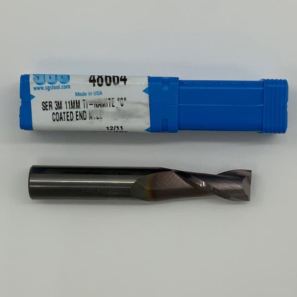 SGS Solid Carbide 2 Flute Endmill .4331 (11mm) Cutting Dia X 25mm Flute Length