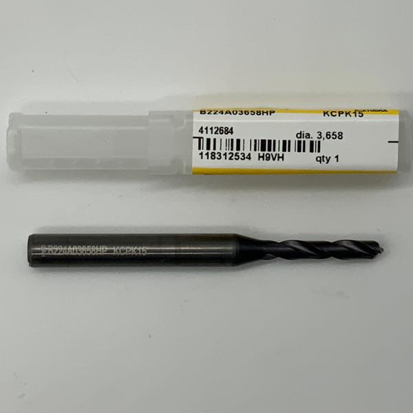 Kennametal Solid Carbide 2 Flute Drill .1440 (3.658mm) Cutting Dia X 0.73 Flute Length Coolant Thru