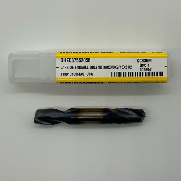 Kennametal Solid Carbide Double Ended 2 Flute Endmill .3750 (3/8) Cutting Dia X .56 Flute Length