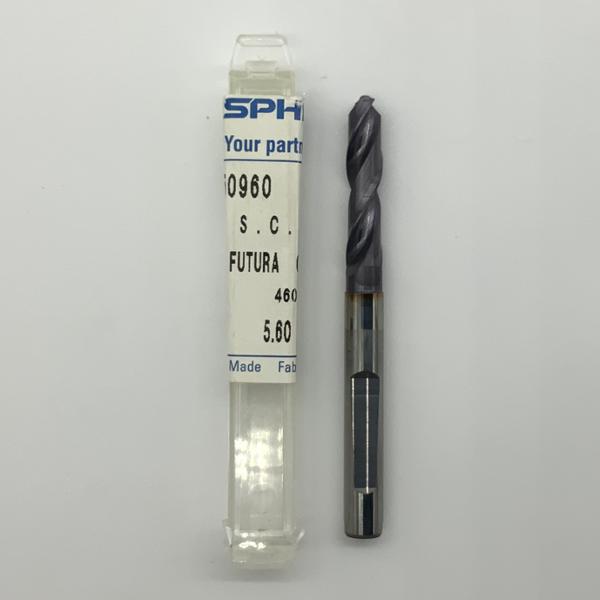 Sphinx Solid Carbide 2 Flute Drill .2205 (5.6mm) Cutting Dia X .87 Flute Length Coolant Thru