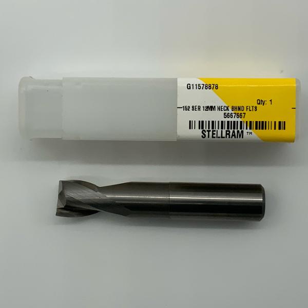 Kennametal Solid Carbide 2 Flute Necked Endmill .4724 (12mm) Cutting Dia X .50 Flute Length