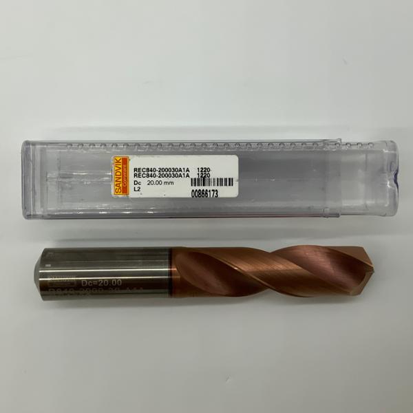 Sandvik Solid Carbide 2 Flute Drill .7874 (20mm) Cutting Dia X 2.51 Flute Length Coolant Thru