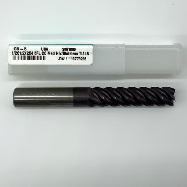 Metal Removal Solid Carbide 5 Flute Endmill .5000 (1/2”) Cutting Dia X 2.0 Flute Length