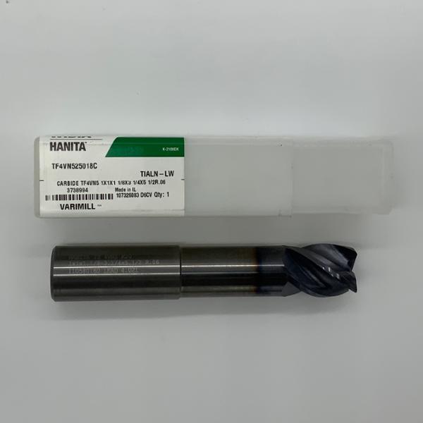 Widia Solid Carbide Necked 4 Flute Roughing Endmill 1.000 (25.4mm) Cutting Dia X 1.25 Flute Length With .06” Corner Radius