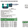 Digital Screw Thread Micrometer 0-1"/0-25mm with Measuring Tips